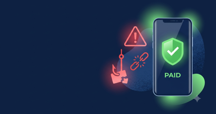 Illustration of a smartphone with a shield protecting against UPI scams